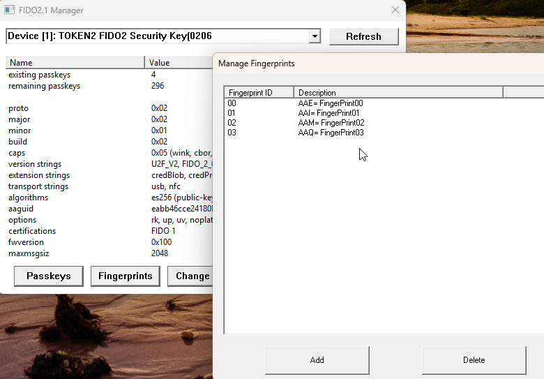 FIDO2.1 Security Key Management Tool - GUI for fido2-manage.exe